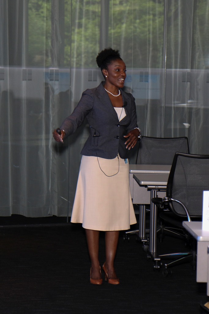 Yewande O'Neal speaking at a leadership event